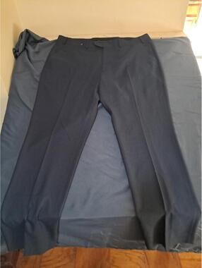 Mens Perry Ellis Portfolio Navy 50w X 34L Caual Slacks Dress Trousers